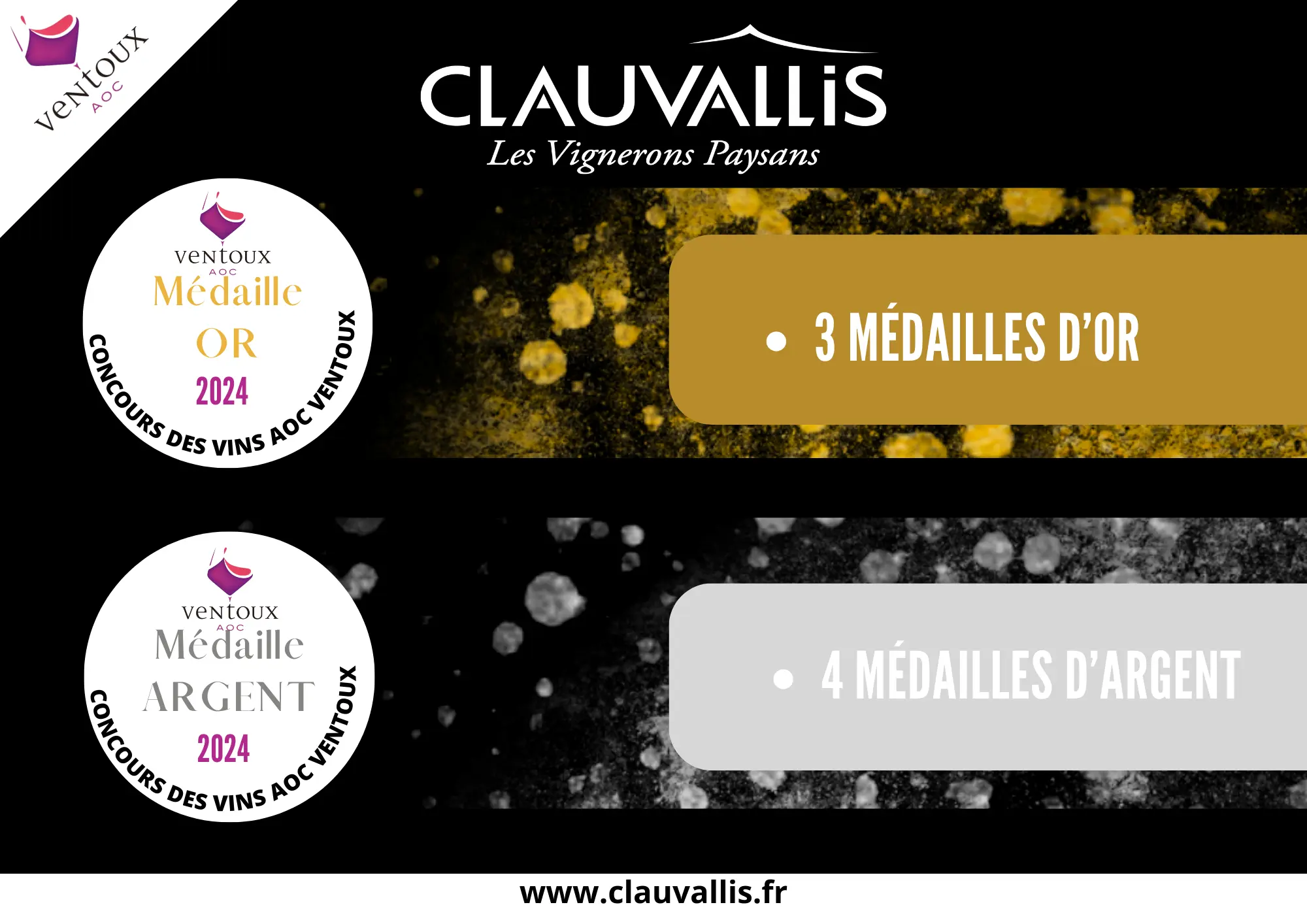 Nos médailles au 46ème Concours des Vins AOC Ventoux
